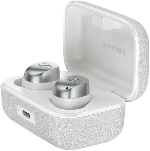 Гарнитура внутриканальные Sennheiser Momentum True Wireless 4 серебристый/белый беспроводные bluetooth в ушной раковине (700366 MTW4 WHITE SILVER) Гарнитура внутриканальные Sennheiser Momentum True Wireless 4 серебристый/белый беспроводные bluetooth в ушной раковине (700366 MTW4 WHITE SILVER)
