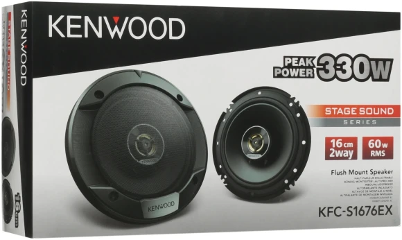 Колонки автомобильные Kenwood KFC-S1676EX 330Вт 87дБ 4Ом 16см (6.5дюйм) (ком.:2кол.) коаксиальные двухполосные