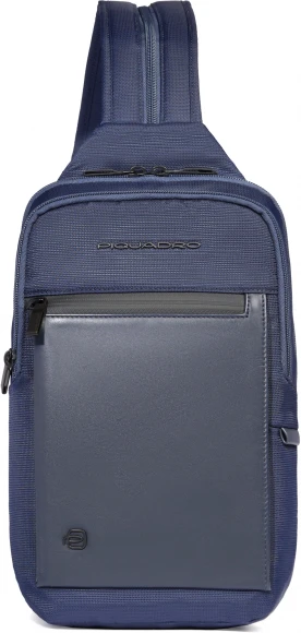 Рюкзак слинг мужской Piquadro Orion CA6625S136/N черный ткань/натур.кожа