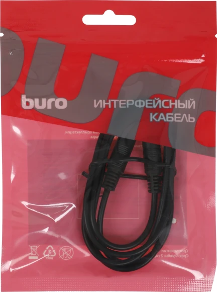 Кабель соединительный аудио Buro BAAC002-1 Jack 3.5 (m)/Jack 3.5 (m) 1м. черный