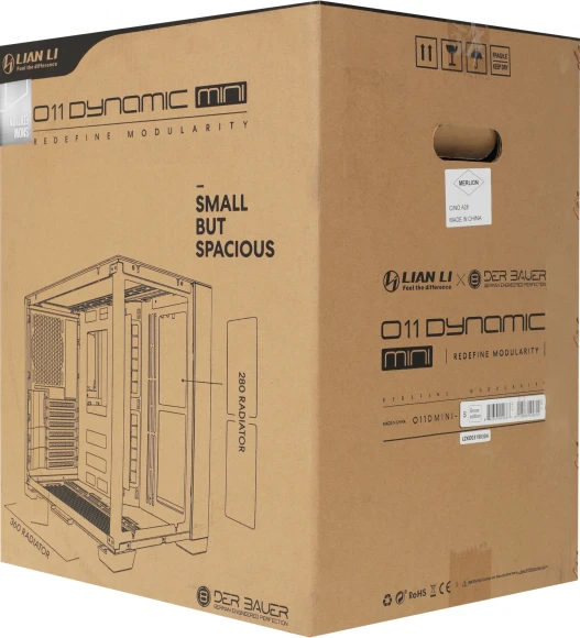 Корпус Lian-Li O11 Dynamic MINI белый без БП ATX 9x120mm 6x140mm 2xUSB3.0 audio bott PSU