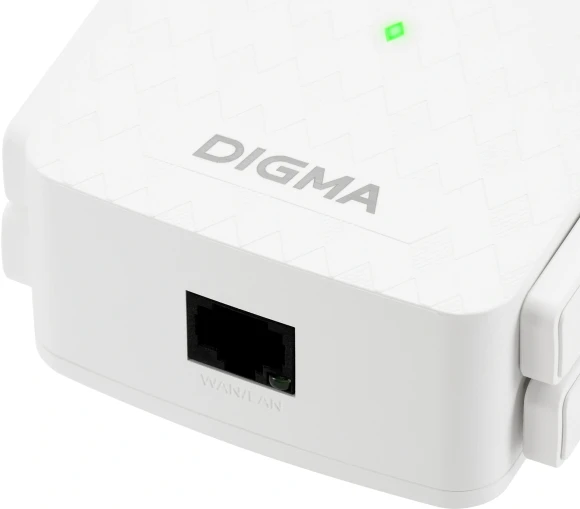 Повторитель беспроводного сигнала Digma D-WR400 AC1200 10/100BASE-TX/Wi-Fi белый Повторитель беспроводного сигнала Digma D-WR400 AC1200 10/100BASE-TX/Wi-Fi белый