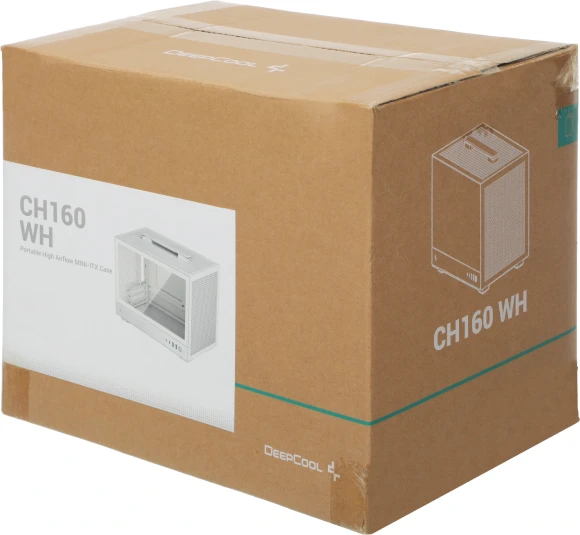 Корпус Deepcool CH160 белый без БП miniITX 7x120mm 1xUSB3.0 audio bott PSU