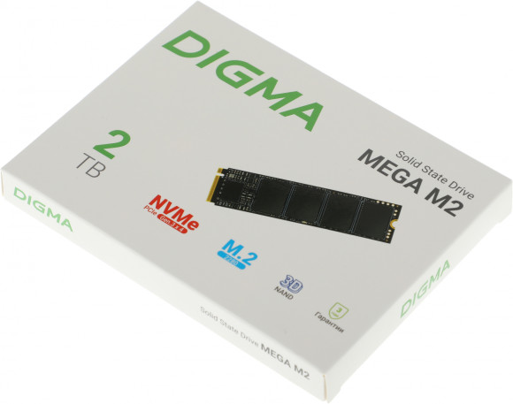 Накопитель SSD Digma PCIe 3.0 x4 2TB DGSM3002TM23T Mega M2 M.2 2280