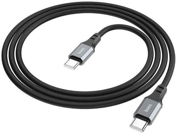Кабель Hoco Spear X86 TYPE-C TO TYPE-C USB Type-C (m)-USB Type-C (m) 1м черный коробка Кабель Hoco Spear X86 TYPE-C TO TYPE-C USB Type-C (m)-USB Type-C (m) 1м черный коробка