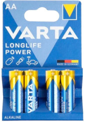 Батарея Varta Longlife power HIGH ENERGY LR6 BL4 Alkaline AA (4шт) блистер Батарея Varta Longlife power HIGH ENERGY LR6 BL4 Alkaline AA (4шт) блистер