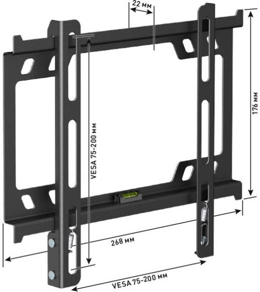 Кронштейн для телевизора Holder F2617-B черный 22"-40" макс.25кг настенный фиксированный Кронштейн для телевизора Holder F2617-B черный 22"-40" макс.25кг настенный фиксированный