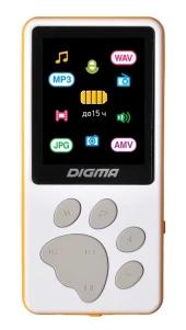 Плеер Hi-Fi Flash Digma S4 8Gb белый/оранжевый/1.8"/FM/microSDHC