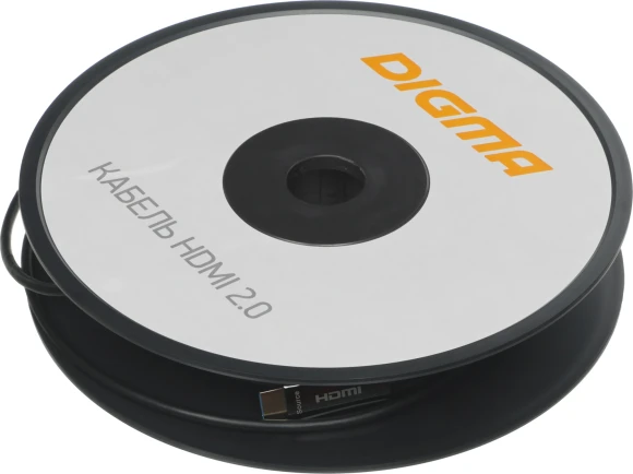 Кабель аудио-видео Digma HDMI 2.0 AOC HDMI (m)/HDMI (m) 30м. позолоч.конт. черный (BHP AOC 2.0-30)