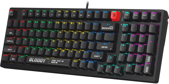 Клавиатура A4Tech S98 механическая черный USB for gamer LED (S98 BLACK) кабель 1.8м