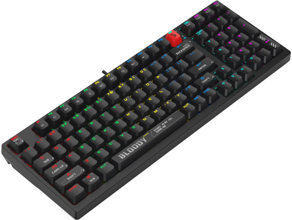 Клавиатура A4Tech S98 механическая черный USB for gamer LED (S98 BLACK) кабель 1.8м