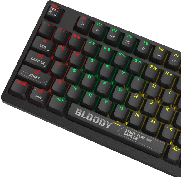 Клавиатура A4Tech S98 механическая черный USB for gamer LED (S98 BLACK) кабель 1.8м