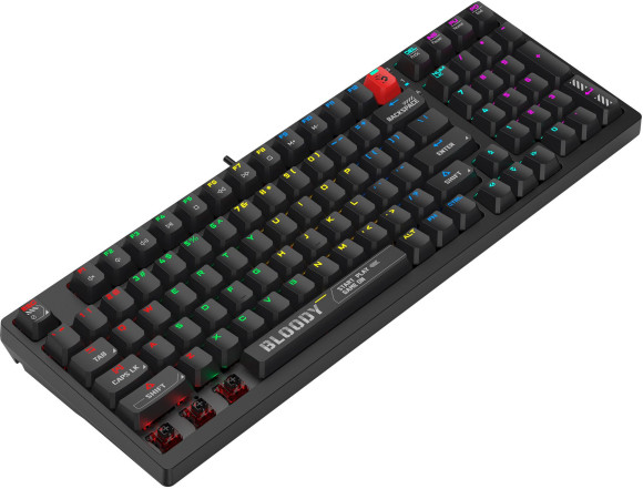 Клавиатура A4Tech S98 механическая черный USB for gamer LED (S98 BLACK) кабель 1.8м