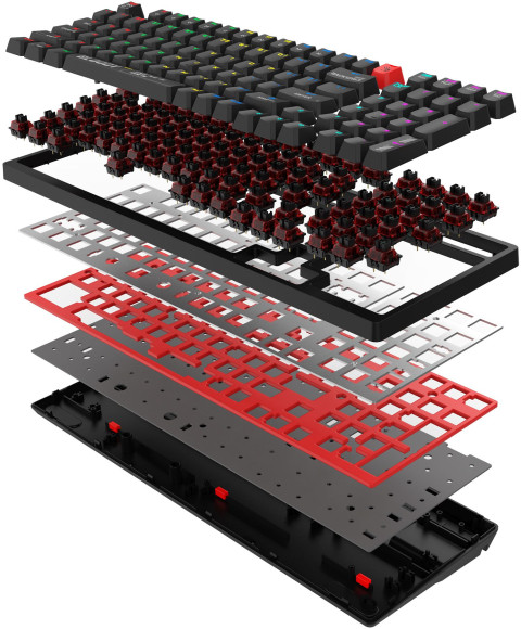 Клавиатура A4Tech S98 механическая черный USB for gamer LED (S98 BLACK) кабель 1.8м