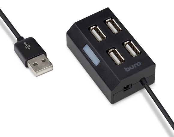 Разветвитель USB 2.0 Buro BU-HUB4-U2.0 4порт. черный Разветвитель USB 2.0 Buro BU-HUB4-U2.0 4порт. черный