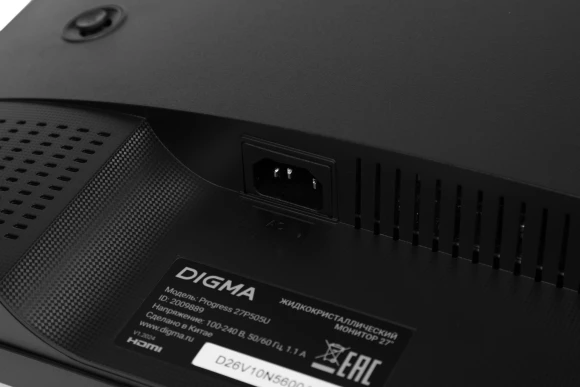 Монитор Digma 27" Progress 27P505U черный IPS LED 16:9 HDMI M/M матовая HAS Piv 350cd 178гр/178гр 3840x2160 60Hz FreeSync DP 4K 6.05кг