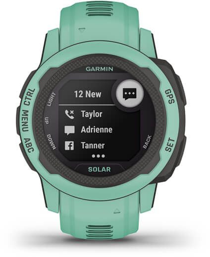 Смарт-часы Garmin Instinct 2S Solar Tactical 20мм 1.3" AMOLED корп.черный/мятный рем.мятный (010-02564-02)