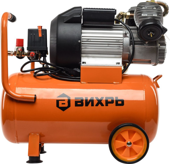 Компрессор поршневой Вихрь КМП-400/50 масляный 400л/мин 50л 2500Вт оранжевый