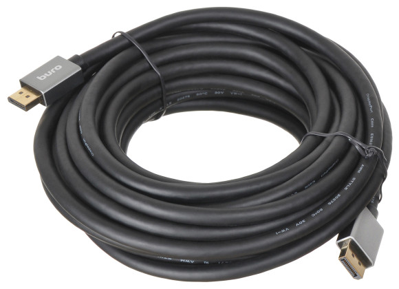 Кабель аудио-видео Buro V1.4 DisplayPort (m)/DisplayPort (m) 10м. позолоч.конт. черный (BHP-DPP-1.4-10G)