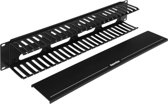 Кабельный органайзер Горизонтальный Hyperline CM-2U-PL-COV односторонний пальцы 2U шир.:19" глуб.:85.5мм
