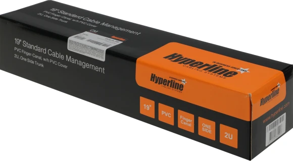 Кабельный органайзер Горизонтальный Hyperline CM-2U-PL-COV односторонний пальцы 2U шир.:19" глуб.:85.5мм