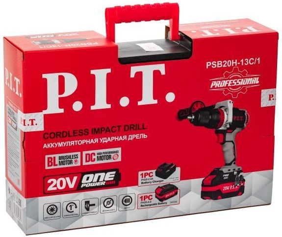 Дрель-шуруповерт P.I.T. PSB20H-13C/1 аккум. патрон:быстрозажимной (кейс в комплекте)