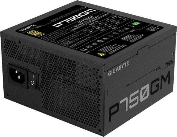 Блок питания Gigabyte ATX 750W GP-P750GM 80+ gold (20+4pin) APFC 120mm fan 8xSATA Cab Manag RTL