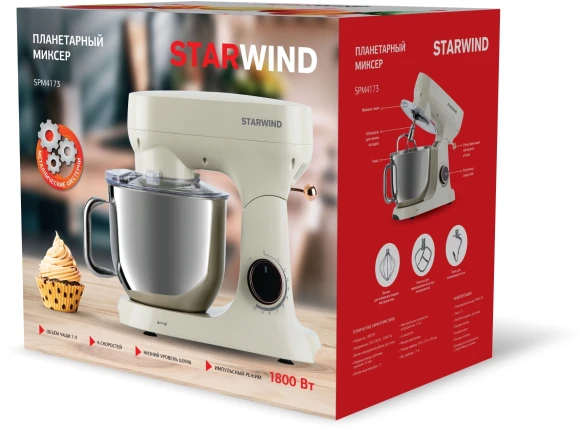 Миксер планетарный Starwind SPM4173 1800Вт кремовый Миксер планетарный Starwind SPM4173 1800Вт кремовый