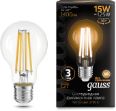Лампа светодиодная Gauss Filament 102902215 15Вт цок.:E27 груша 220B св.свеч.бел.нейт. (упак.:1шт)