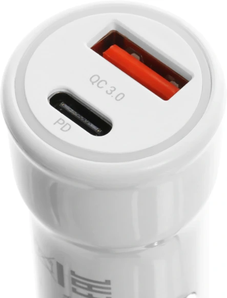 Автомобильное зар./устр. Digma DGC2С 20W 3A (PD+QC) USB-C/USB-A белый (DGC2C0HX12WH)