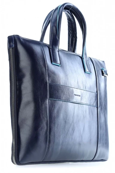 Деловая сумка Piquadro Blue Square CA4021B2/BLU2 с отделением для ноутбука 15.6" синяя натур.кожа