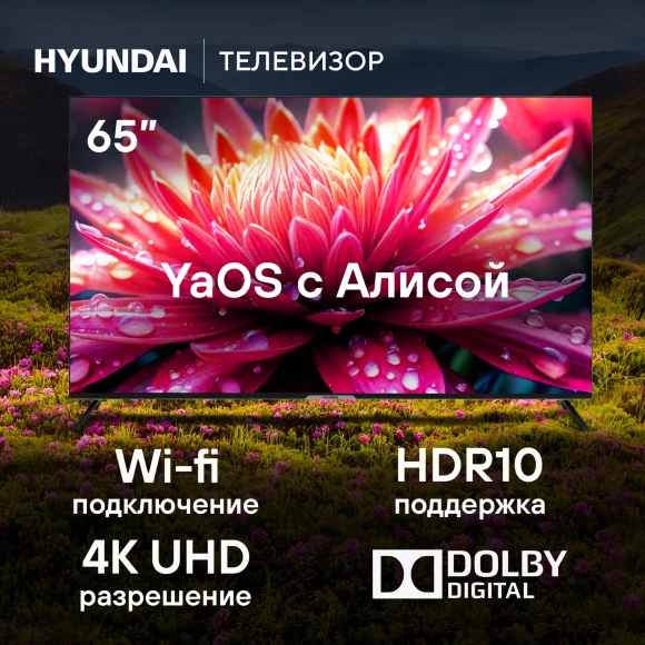 Телевизор LED Hyundai 65" H-LED65BU7003 Яндекс.ТВ Frameless черный 4K Ultra HD 60Hz DVB-T DVB-T2 DVB-C DVB-S DVB-S2 USB WiFi Smart TV Телевизор LED Hyundai 65" H-LED65BU7003 Яндекс.ТВ Frameless черный 4K Ultra HD 60Hz DVB-T DVB-T2 DVB-C DVB-S DVB-S2 USB WiFi Smart TV
