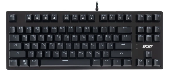 Клавиатура Acer OKW126 механическая черный USB Multimedia for gamer для ноутбука LED (ZL.KBDEE.00G) кабель 1.8м Клавиатура Acer OKW126 механическая черный USB Multimedia for gamer для ноутбука LED (ZL.KBDEE.00G) кабель 1.8м
