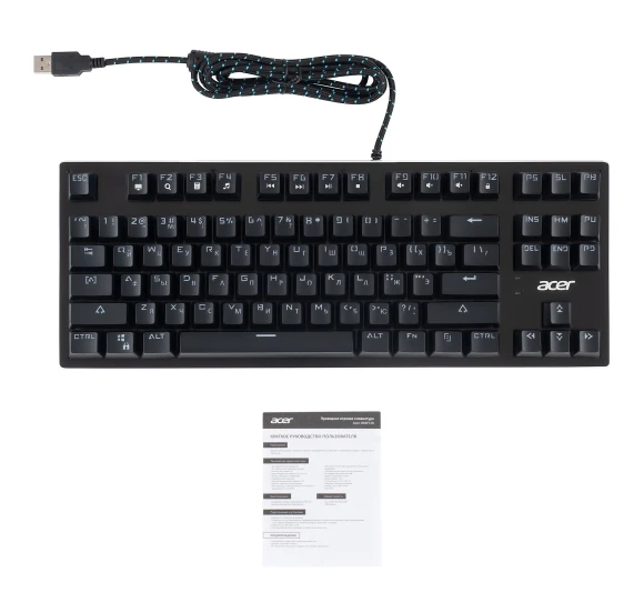 Клавиатура Acer OKW126 механическая черный USB Multimedia for gamer для ноутбука LED (ZL.KBDEE.00G) кабель 1.8м Клавиатура Acer OKW126 механическая черный USB Multimedia for gamer для ноутбука LED (ZL.KBDEE.00G) кабель 1.8м