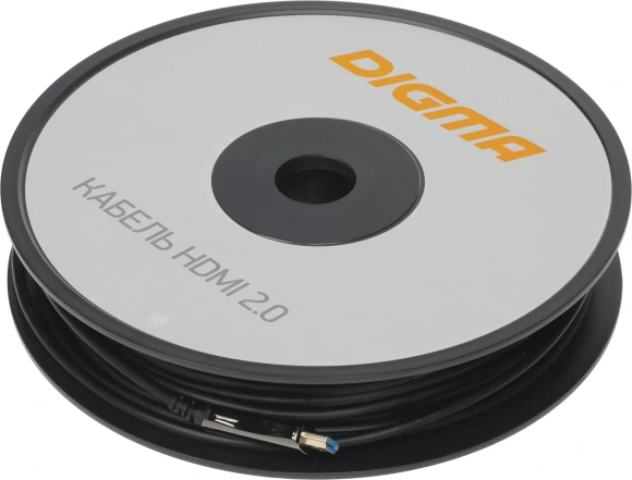 Кабель аудио-видео Digma HDMI 2.0 AOC HDMI (m)/HDMI (m) 50м. позолоч.конт. черный (BHP AOC 2.0-50)