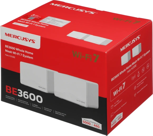 Роутер беспроводной Mercusys Halo H25BE (HALO H25BE(2-PACK)) BE3600 10/100/1000BASE-TX белый (упак.:2шт) Роутер беспроводной Mercusys Halo H25BE (HALO H25BE(2-PACK)) BE3600 10/100/1000BASE-TX белый (упак.:2шт)