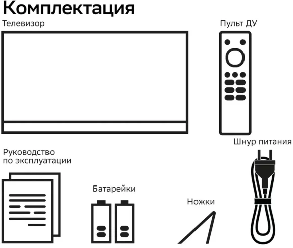 Телевизор LED Sber 43" SDX-43F3111 Салют ТВ Frameless черный FULL HD 60Hz DVB-T DVB-T2 DVB-C DVB-S DVB-S2 USB WiFi Smart TV