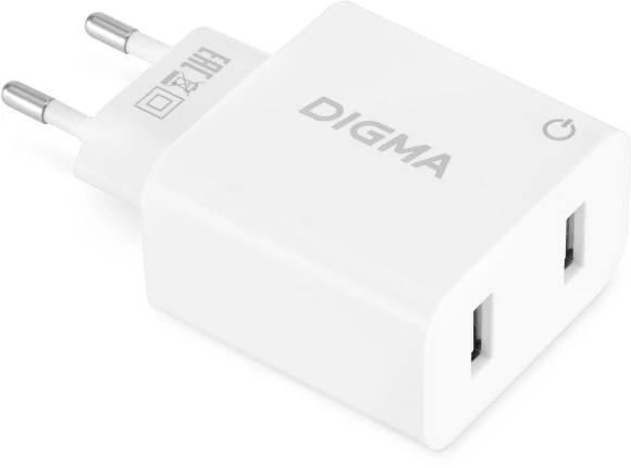 Сетевое зар./устр. Digma DGWC-2U-3A-WG 15.5W 3.1A+1A 2xUSB универсальное белый