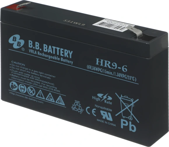 Батарея для ИБП BB HR 9-6 6В 9Ач Батарея для ИБП BB HR 9-6 6В 9Ач