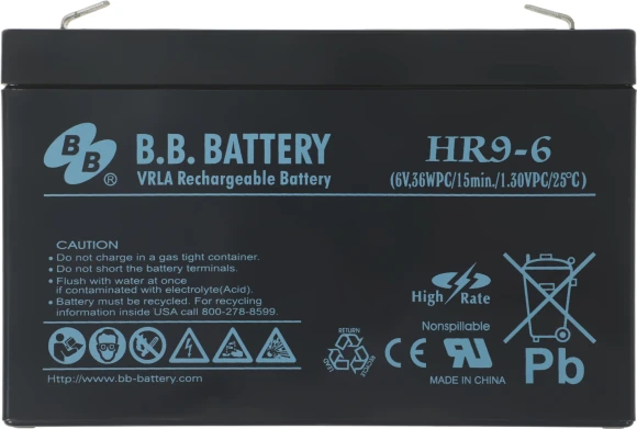Батарея для ИБП BB HR 9-6 6В 9Ач Батарея для ИБП BB HR 9-6 6В 9Ач