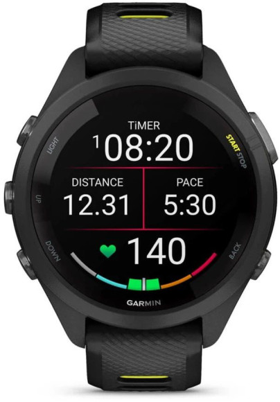 Смарт-часы Garmin Forerunner 265S 27.5мм 1.1" AMOLED корп.черный рем.черный/желтый (010-02810-13)