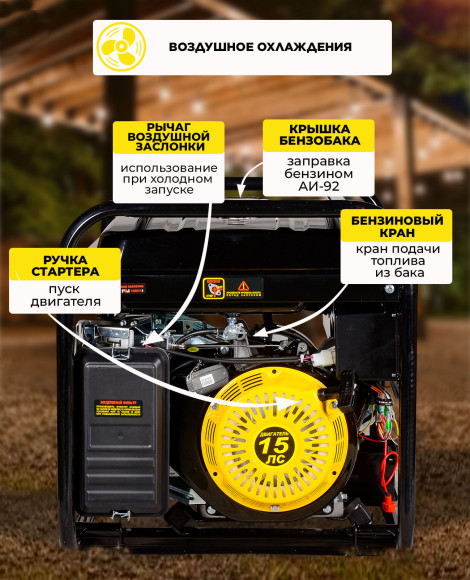 Генератор Huter DY8000LXA 7кВт Генератор Huter DY8000LXA 7кВт