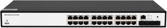 Коммутатор SNR SNR-S5210G-24TX-POE (L2+) 24x1Гбит/с 4SFP+ 24PoE 370W управляемый