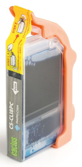 Картридж струйный Cactus CS-CLI8PC CLI-8PC светло-голубой (12мл) для Canon Pixma iP6600/iP6600d/iP6700/iP6700d/MP960/MP970/PRO 9000 с чипом