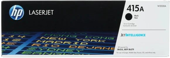 Картридж лазерный HP 415A W2030A черный бар.в компл. (2400стр.) для HP LJ M454/MFP M479