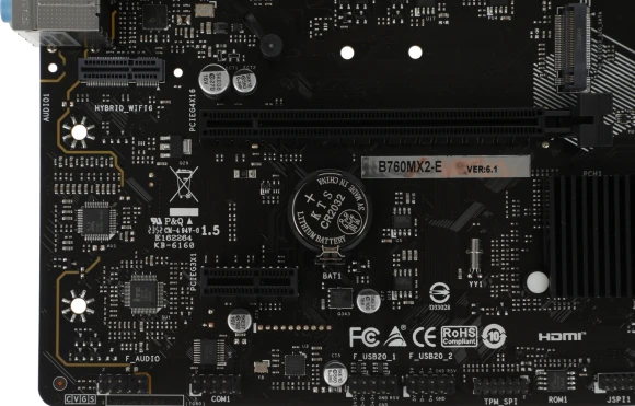 Материнская плата Biostar B760MX2-E Soc-1700 Intel B760 2xDDR5 mATX AC`97 8ch(7.1) 2.5Gg RAID+VGA+DVI+HDMI