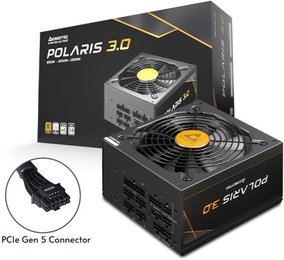 Блок питания Chieftec ATX 1050W Polaris PPS-1050FC-A3 Gen.5 80+ gold (20+4pin) APFC 135mm fan 12xSATA Cab Manag RTL
