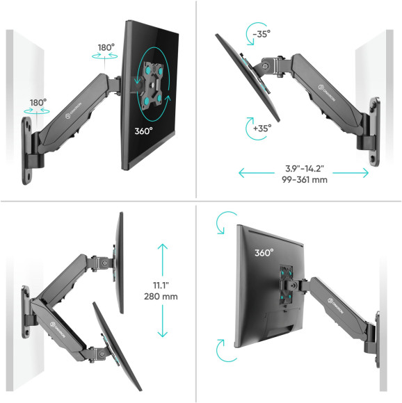 Кронштейн для телевизора Onkron G120 черный 13"-34" макс.8кг настенный поворот и наклон верт.перемещ. Кронштейн для телевизора Onkron G120 черный 13"-34" макс.8кг настенный поворот и наклон верт.перемещ.