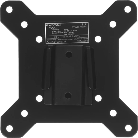 Кронштейн для телевизора Kromax VEGA-3 new черный 15"-32" макс.20кг настенный фиксированный