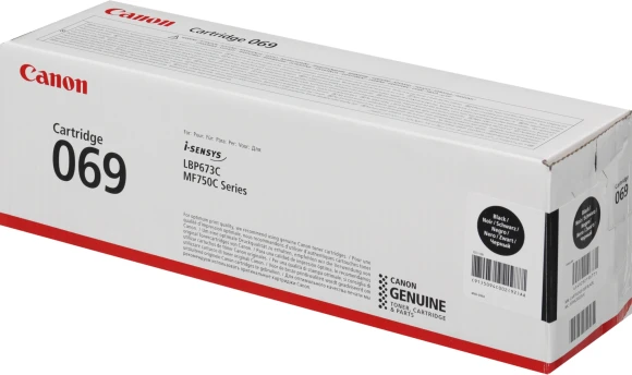 Картридж лазерный Canon 069BK 5094C002 черный бар.в компл. (2100стр.) для Canon MF752Cdw/754Cdw, LBP673Cdw